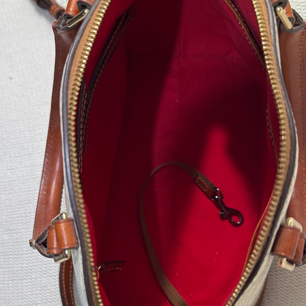 Dooney & Bourke Cream and Brown Satchel - Picture 6 of 7